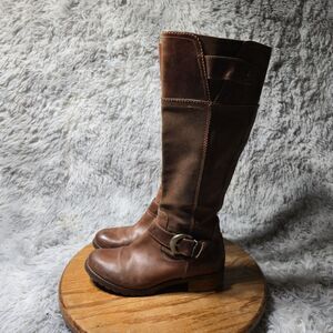 Timberland  Womens Size 6 Tall Leather Bethal Side Zip Buckle Riding Boots